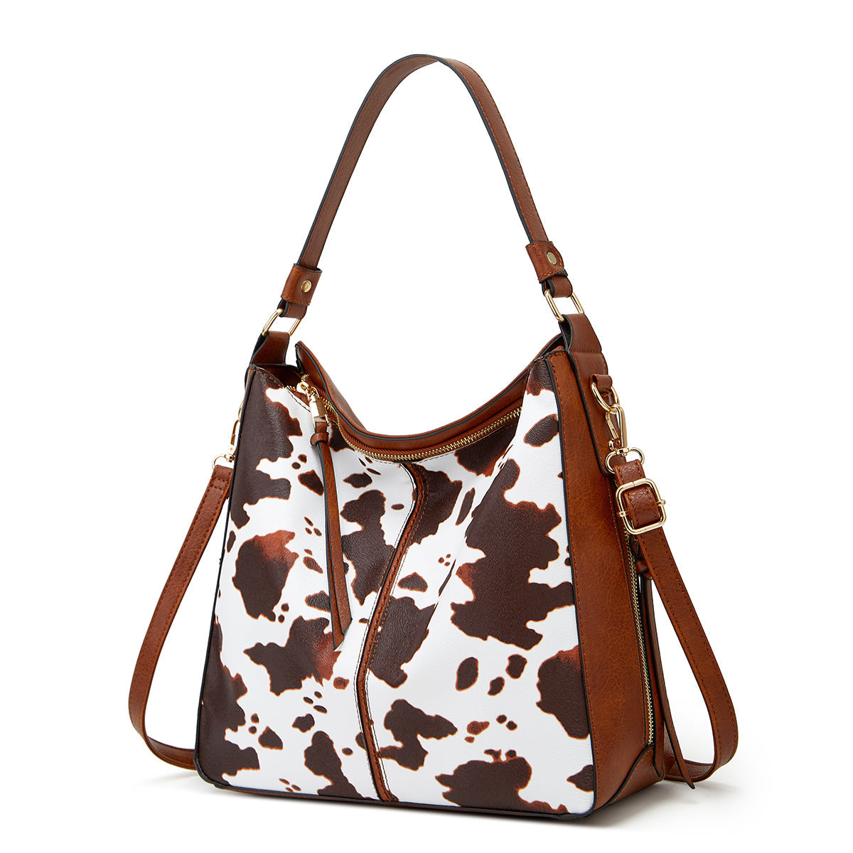 Luxury Leather Print Hobo Anti-Theft Handbag + FREE Pouch Wallet