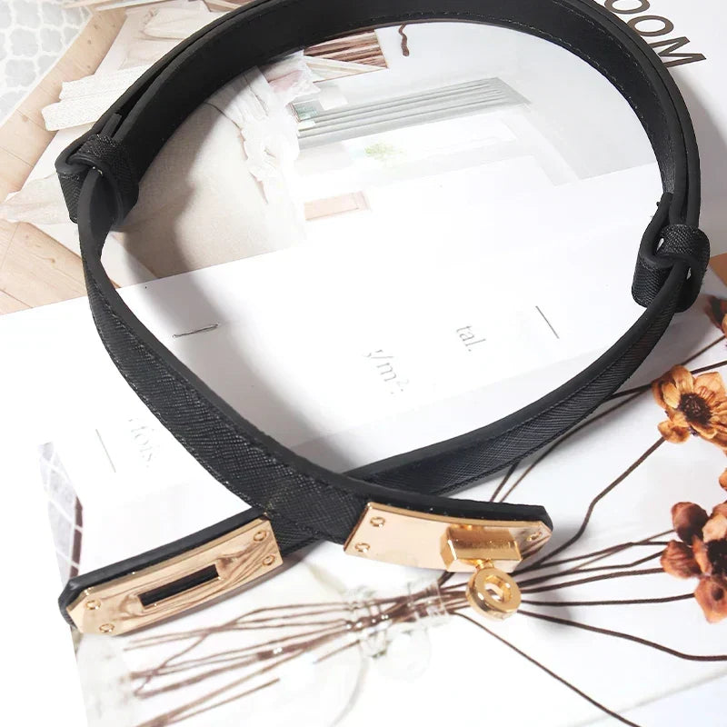 Women's Genuine Leather Clasp Belt - Délise